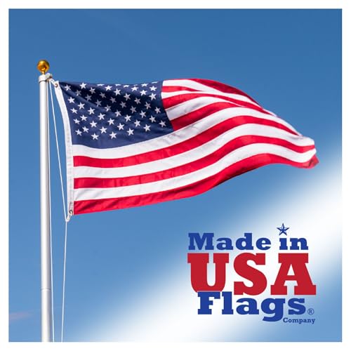 Made in USA Flags Co - 3x5 American Flag - Heavy Duty USA Flag with Premium PolyMax Polyester, Sewn Stripes, & Embroidered Stars - All Weather American Flags for Outside - FMAA Certified, US Made