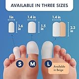 Dr. Frederick's Original Gel Toe Protectors for Men & Women - 12 ct - Toe Caps for Foot Pain Relief - Flexible Cushions for Ingrown Toenails, Corns, Calluses, Blisters, and Comfort - White - Small