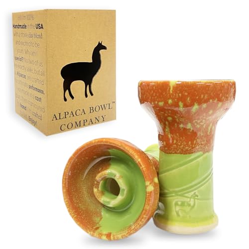 Premium Ceramic Hookah Bowl Made by Alpaca Bowl - MiniRook– Hookah Head Bowl Premium Shisha Bowl Phunnel Hookah Bowls for Smoking with Hookah - Hookah Top Bowl (Green)