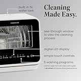 Farberware Portable Countertop Dishwasher with 5-Liter Built-in Water Tank - 5-Program System for Home, RV, and Apartment - Wash Dishes, Glass, and Baby Products