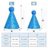 Pai Sence Kids Cone Party Hats 10 PCS Birthday Party Hats with Pom Poms Reusable Holiday Glitter Crayon Hats for Adults Children Diy Decorations M