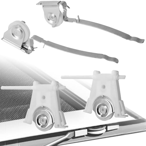 Upper + Lower Sliding Screen Door Rollers Replacement Kit Combo Fit Andersen Parts #1997063 & #1997310 (1991 to P), 1-1/4" POM Concaved Wheels, 2 Pairs