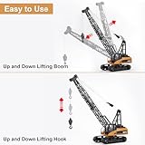 YAZHIYI RC Crane Toy, 15CH Remote Control Crane for Boys 8-12, RC Crane Tower Construction Vehicles with Heavy Duty Metal Hook, Birthday Gifts Ideas for Kids Adults, 1:14 Scale Trucks (with Gift)