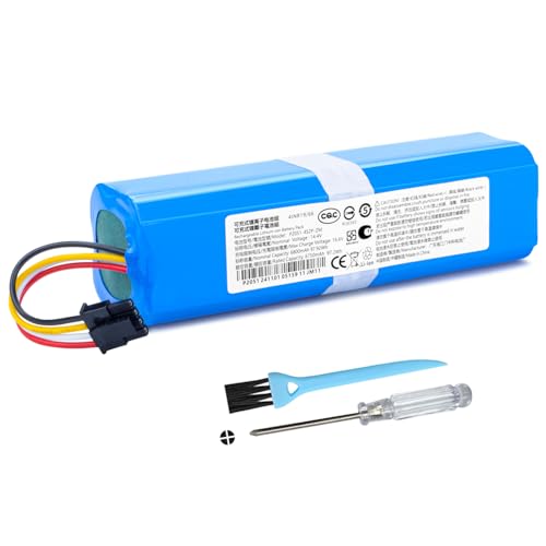 6800mAh Replacement Battery for Xiaomi Roborock S50 S51 S52 S53 S55 S60 S5 S6 S7 Q5 Q7 E4 E5 E20 E25 E35 C10 T4 T6 T60 T65 Robot, for Mi Mijia Q7 Max Q5+ S7 MaxV S6 Pure S5 Max S4 Robot Vacuum Cleaner