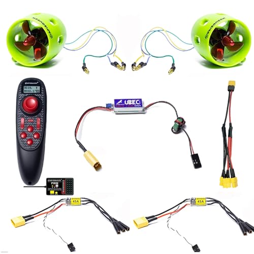 ApisQueen 12V~16V Underwater Thruster U1 Set, with ESC and RC, 7.5LBS Thrust Brushless Underwater Motor Subsea Thruster for ROVs Boats