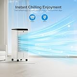 Uthfy Portable Air Conditioners, 3 In 1 Swamp Cooler with 6 Ice Packs, Evaporative Air Cooler with 120°Oscillation, 12H Timer, 3 Speeds, 4 Modes, Remote, Cooling Fan for Bedroom, Living Room, Office