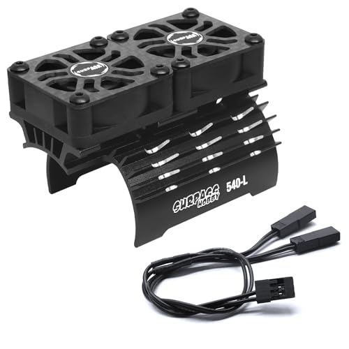 OGRC Dual 30mm RC Cooling Fans 28000 RPM RC Car Motor Heatsink with Metal Cover 3650 3660 540 550 Brushless Motor Heatsink for 1/10 36mm 38mm Diameter Size RC Brushless Motor