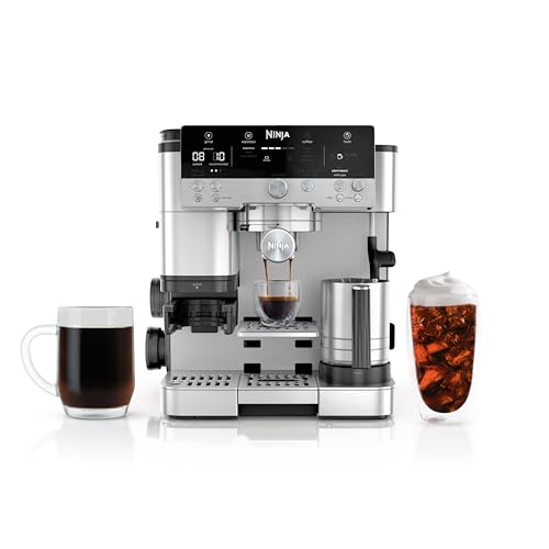 Ninja Espresso Machine, Luxe Café Premier Series, Drip Coffee Maker and Rapid Cold Brew, Integrated Grinder, Assisted Tamper, Hands-Free Frother, for Cappuccinos and Lattes, Dairy or Non-Dairy, ES601