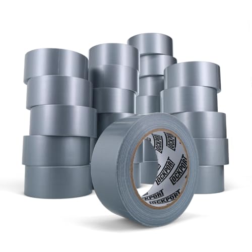 Lockport Bulk Silver Duct Tape - 24 Roll Multi Pack - 30 Yards x 2 Inch - Duct Tape Heavy Duty Waterproof - Bulk Pack for B2B, Home Use, DIY and Repairs