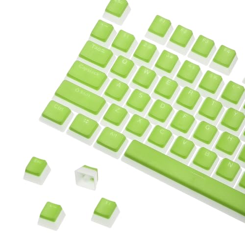 MECCANIXITY 108 Keys PBT Pudding Keycaps Set OEM Profile Double Shot for Mechanical Keyboard Layout, Light Green