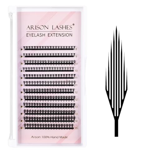 Arison Lashes Premade Fan Anime Lashes Fans False Eyelash Russian Extension Volume Fluff Natural Cat Eye Lashes D Curl 0.07 Thickness 8-15mm Mix Lash Tray
