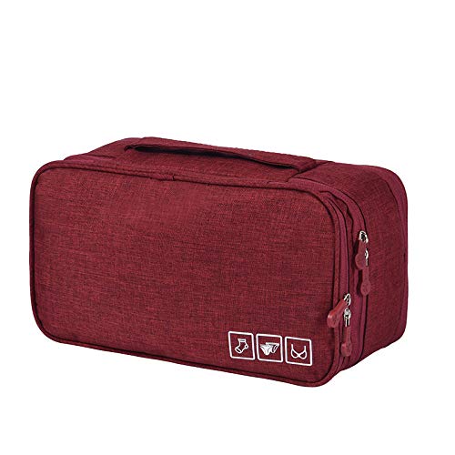 SACSTAR Travel Toiletry Bag for Women - Bra Organizer Underwear Storage for Cosmetics Toiletries Hotel Home Bathroom and Airplane