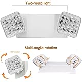 12 Pack Commercial LED Emergency Lights Fixture, Emergency Light with Battery Backup, Emergency Lights for Business Home power Failure, Two Adjustable Head Emergency Lighting, Hardwired 120-277V