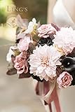 Ling's Moment Artificial Flowers 9pcs Silk Dahlia 5.5"/4.5" Fake Flowers for DIY Wedding Craft Bouquets Centerpieces Arrangements Party Baby Shower Home Decorations (Blush)