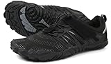 WHITIN Men's Minimalist Barefoot Trail Running Shoes Size 11 Wide Width Toe Box Minimus Workout Low Zero Drop Cross Trainer Lifting Sneakers Black 44