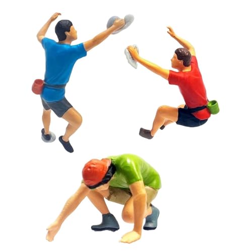 Easnea Miniature Rock Climber Sport Climbing People Figure Miniature Climber Mini Climbing Figures Micro Landscape Diorama Scenery Gauge People Model Decor for DIY Projects - 3pcs, 1:87, ENM0129TRS