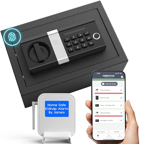 FORFEND Smart Home Safe | WiFi Safe Box App Lock/Alarm | Voice Command, Kidnap Alarm, Tamper Detect, Frozen Mode, Sub Account| Digital Safe Anti Theft