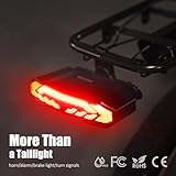 WSDCAM Bike Cargo Rack Tail Light with Turn Signals and Brake Light, Wireless Bike Horn Alarm, Auto On/Off USB C Rechargeable Bicycle Tail Light Rear Rack Bike Light Turn Signal Lights for Road Safety