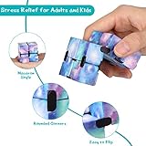 48 Pcs Cube Sensory Toy Handheld Infinite Cube Flipping Hand Cube Desk Gift Portable Blocks for Teen Adult Anxiety Stress Relief Valentine's Day(Starry Sky Style)