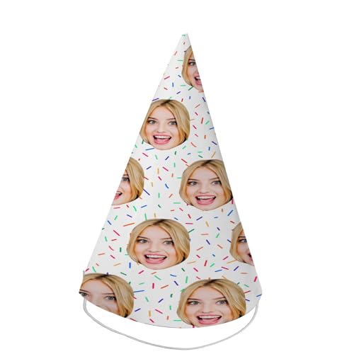 Bang Tidy Clothing Personalized Photo Face Hats, Stag Hen Party Decorations, Men Women Adult Kids Birthday Paper Party Supplies Custom Photos Caps pack of 28