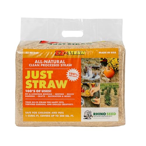 EZ-Straw Just Straw Clean Processed Straw - Multi Purpose - Small Bale (1 Cubic Foot)