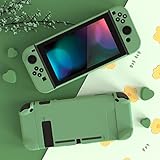 eXtremeRate PlayVital Back Cover for Nintendo Switch Console, NS Joycon Handheld Controller Separable Protector Hard Shell, Customized Dockable Protective Case for Nintendo Switch - Matcha Green