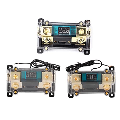 250A Digital Display Audio Power Distribution Block Box - Stereo, Inline ANL Holder, 0-2-4 Gauge, 250 Amp