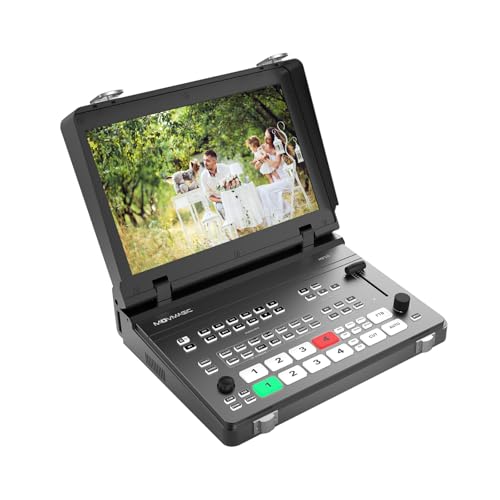 MOVMAGIC MF10 10.1 Inch 5CH HDMI Video Switcher with 2HDMI(4K60P) Input,PTZ Control,8-Layer Editing,Landscape & Portrait,Recording & Replay,USB 3.1, Video Mixer NDI(Optional) Upgradable