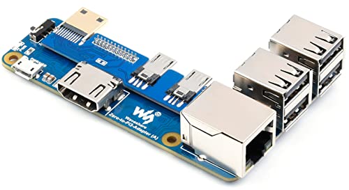 Raspberry Pi Zero to Pi 3B/3B+ Adapter, Connect Raspberry Pi Zero/W/Zero 2 W to Replace Raspberry Pi 3 Model B/3B+, Compatible with Pi 3B/3B+ Hats, Support 1-CH RJ45 Ethernet Port, 10/100 M Adaptive