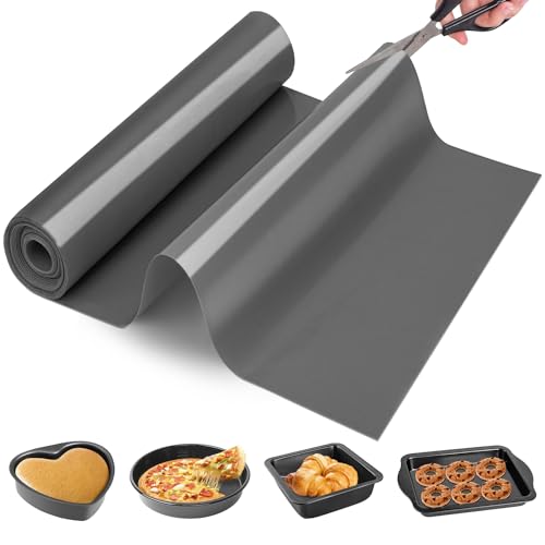 Silicone Baking Mat Roll -Cut to Size Silicone Mat - Non-Stick Pastry Mat for Dough Rolling, Non-slip Silicone Mat for Kitchen Counter, Reusable Air Fryer Linner, Oven Liner, Freeze Dryer Mat