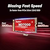 KingSpec 1TB M.2 2242 PCIe 4.0 SSD - Read Speed up to 7200MB/s, Internal M2 NVMe Gen4 SSD with 3D NAND Flash, Compatible with Laptop and Desktop