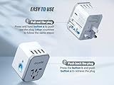 Universal Travel Power Adapter - EPICKA All in One Worldwide International Wall Charger AC Plug Adaptor with Smart Power USB for USA EU UK AUS Cell Phone Laptop (TA-105, White)