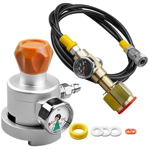 AUGREX Soda Filling Co2 Adapter w/Horse & Soda Maker Accessories, Quick Connect Pressure Gauge Refill Adapter Fit for Terra, Art, Duo, Crystal3.0 Gaia 60l Co2 Cylinder(Pink) and Large Co2 Cga320 Tank
