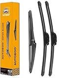 AUTOBOO 24"+20" Windshield Wipers with 11" Rear Wiper Blade Replacement for Kia Sorento 2011 2012 2013 2014 2015, 2010-2019 Kia Soul Soul EV-Original Factory Quality (Pack of 3)