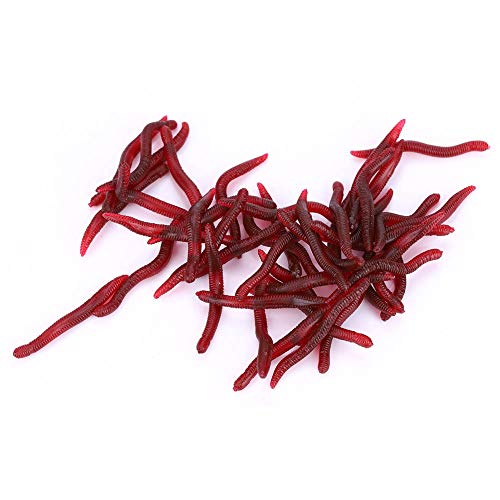 EVTSCAN Fishing Lure 4cm Soft Insects False Earthworm Sea Bait Bloodworm Lures Artificial Baits(50pcs)
