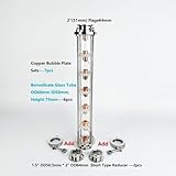 1pcs, 2" (51mm) Flange OD 64mm Distillation Column with 7 Copper Blister Plates for Distillation, Stainless Steel 304