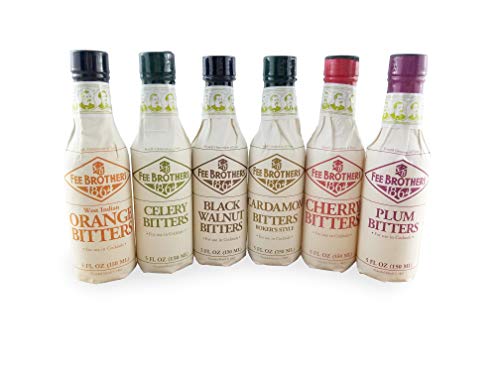 Fee Brothers Bar Cocktail Bitters, Set of 6, Cardamom, Black Walnut, Plum, Celery, Orange and Cherry…