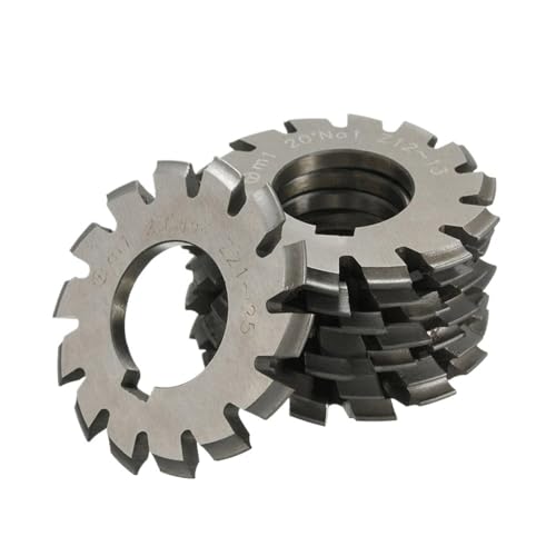 HSS Gear Milling Cutter M0.5 M1 M2 M3 M4 M5 M6 PA20 Modulus Degrees Disc Spur Gear Milling Cutter Straight Tooth Disc Bevel Gear(M4.5 (No1-No8) 8pcs)