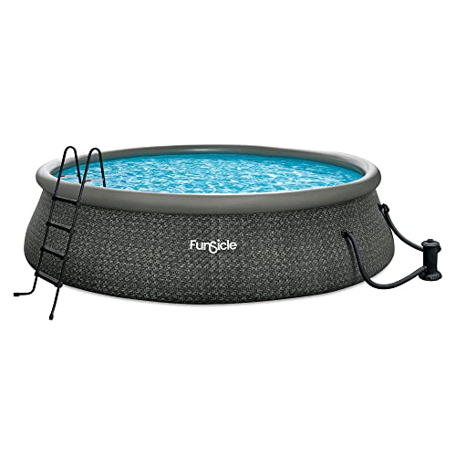 Funsicle Quickset 18ft x 48in Round Inflatable Above Ground Swimming Pool with Filter Pump – Easy Setup with Top Ring Design