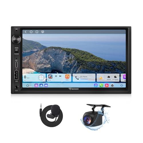 Eonon 6GB+64GB Double Din Car Stereo, 7 Inch Wireless CarPlay Android Auto Car Audio Receiver, Android 13 Touchscreen Navigation, Bluetooth, Backup Camera, 4G LTE, DSP -UX6S