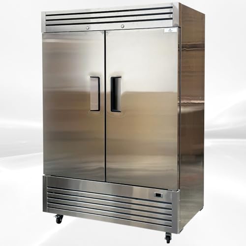 Commercial Refrigerator 2 doors Stainless Steel Solid 54" Width, Capacity 43Cuft, 110V for Restaurant Kitchen Cooler Fridge all32dup1