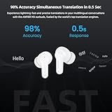 ANFIER M3 Translator Earbuds Language Translator Device Sliding Design Support 144 Languages & Accents Translation Wireless Translator Device with APP Fit iOS & Android