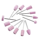 12Pcs Nail Drill Bits Polishing Buffing Electric Manicure Head Replacement Grinding Head with Case for Manicure Pedicure Nail Art Salon Polishing Tools, Pink