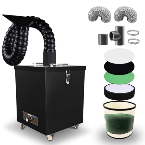 180W 387m³/H Fume Extractor with 5 Stage Filters Welding Soldering Smoke Extractor Purifier DTF Fume Extractors for Laser Marking Printing Engraving Nail Salon