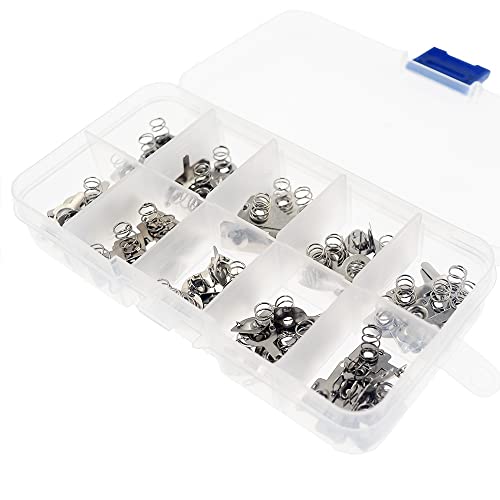 80PCS 10 Types AAA Replacement Metal Batteries Spring Contact Plate Silver for Batteries