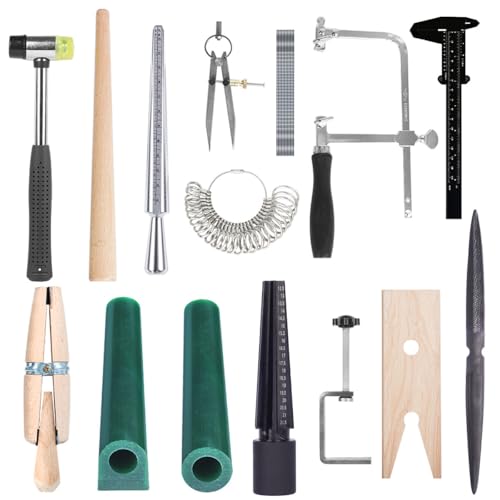 Jewelry Wax Ring Sizer Carving Tool Kit Ring Wax Making Mold Kit Lost Wax Casting Supplies Included Ring Sizer Mandrel Measurer Tool Jewelry Wax Tube Jewelers Wax Saw Frame Wax File Ring Clamp