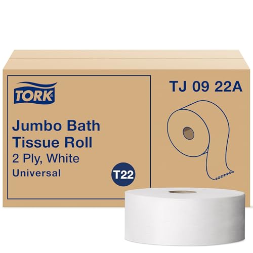 Tork Jumbo Toilet Paper Roll White T22, Universal, 2-ply, 12 x 1000', TJ0922A