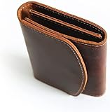 GenSDH Wallet Small Leather Wallet Vintage Short Card Holder Unisex with Zipper Coin Purses for Coins and Cards Tear-Resistant,Brown,9x10.2cm