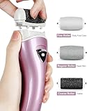 Electric Feet Callus Removers Rechargeable,Portable Electronic Foot File Pedicure Tools, Electric Callus Remover Kit,Professional Pedi Feet Care Perfect for Dead,Hard Cracked Dry Skin（Pink）