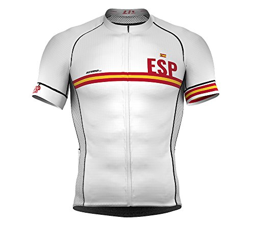 Spain White Code Short Sleeve Cycling PRO Jersey for Men - Size Medium